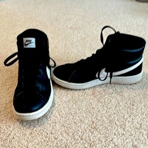 Nike black leather high tops
